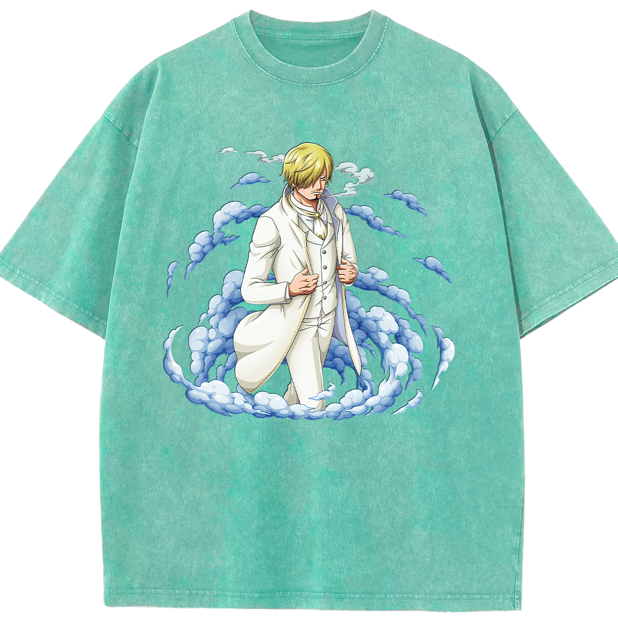 ワンピース サンジ ONE PIECE Sanji 綿100% ヴィンテージ風 半袖Tシャツ（フロントプリント）